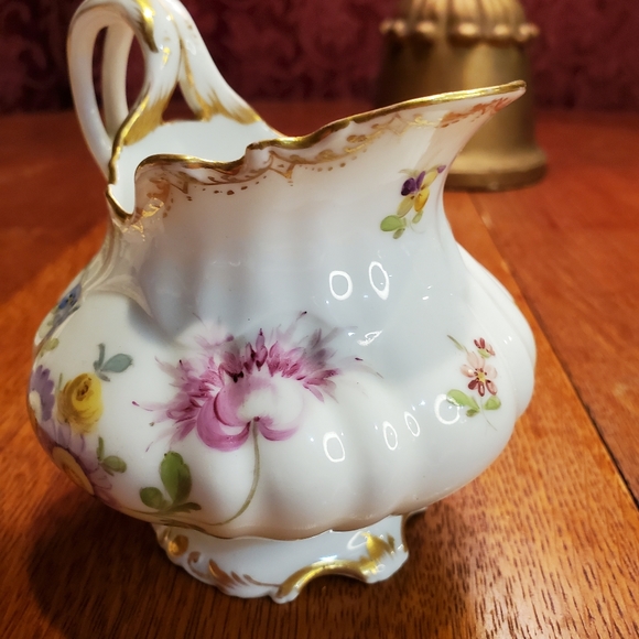 Dresden Creamer Richard Klemm Germany floral Bailey Banks Biddle - Picture 7 of 13